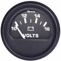 Faria Beede Instruments Euro Black 2" Voltmeter (10-16 VDC) 12821